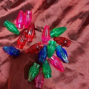 17 vintage colourful Christmas light covers to snap on to your mini lights- used
